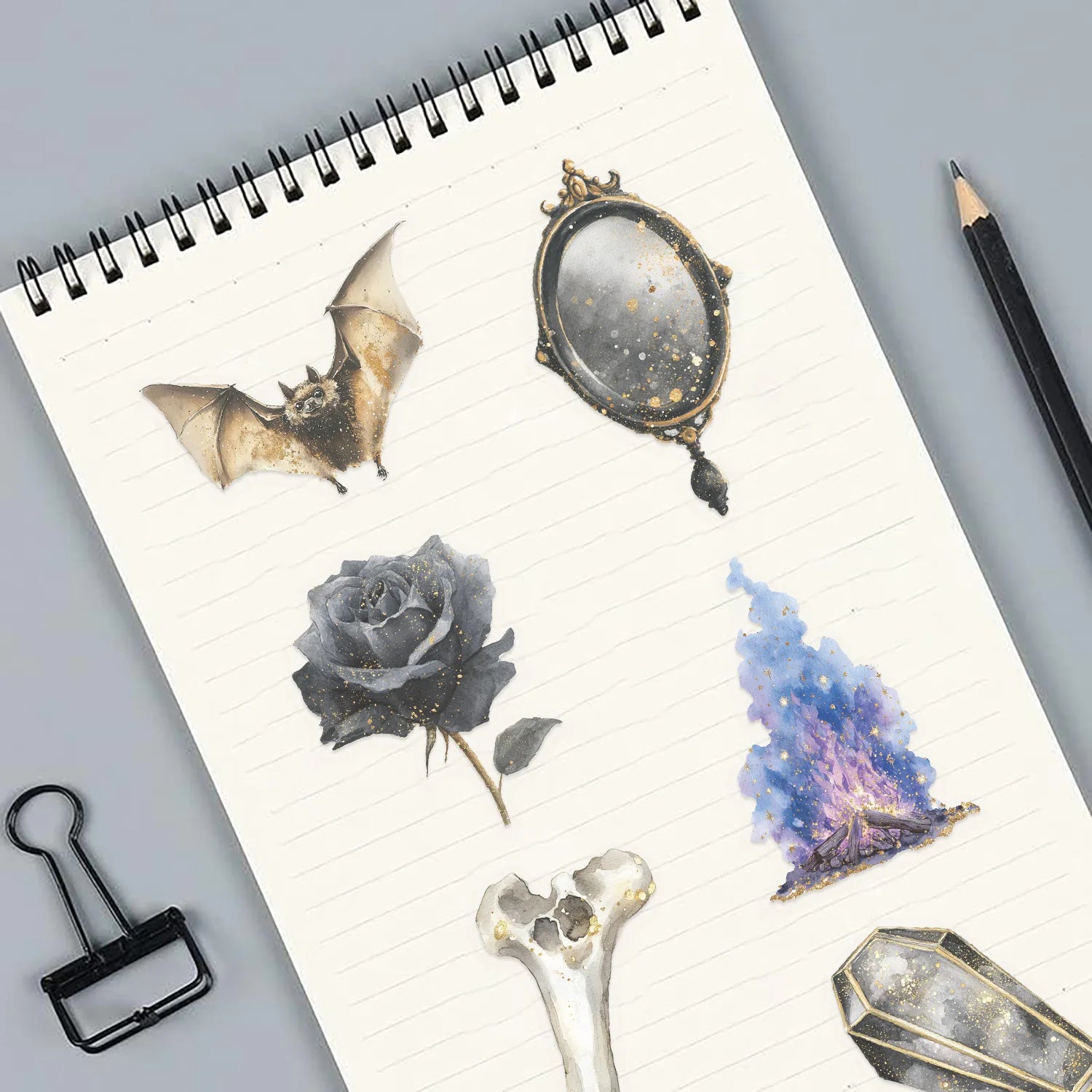50/100PCS Waterproof Transparent PET Cartoon Retro Magic Watercolor Stickers for Decorative Guitar Notebook Stationery