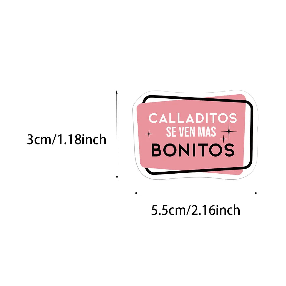 55PCS Inspirational Spanish Handmade DIY Phone Cases Laptops Water Bottles Refrigerators Desktop Labels Waterproof Stickers