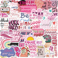 10/30/50PCS Kawaii Encourage Pink PVC Sticky Sticker Aesthetic DIY Stationery Decoration Scrapbooking School Supplies for Kids