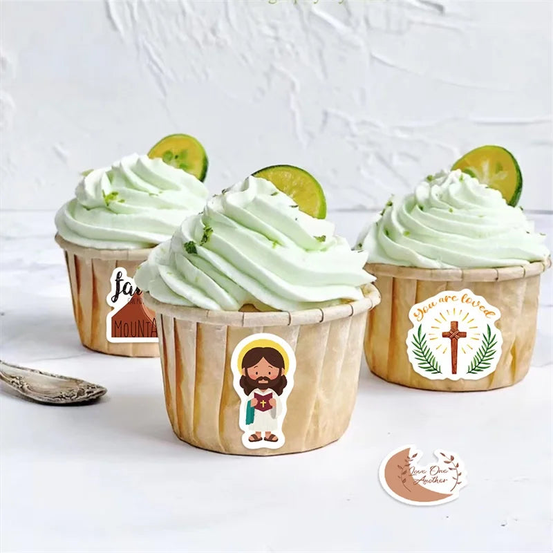 500PCS Kawaii Jesus Christ Sticky Paper Sticker Labels Thank You Sticker Sealing DIY Decoration Scrapbooking Supplies for Kids