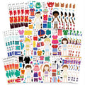 8/16/24PCS Children's Dress Up Puzzle Stickers Cute Cartoon Creative Fun Children's Puzzle Account Material Waterproof Stickers