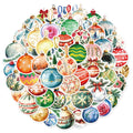 50PCS Cartoon Christmas Balls Fun Decoration Christmas DIY Stickers Album Manual Mobile Luggage Skateboard Waterproof Stickers