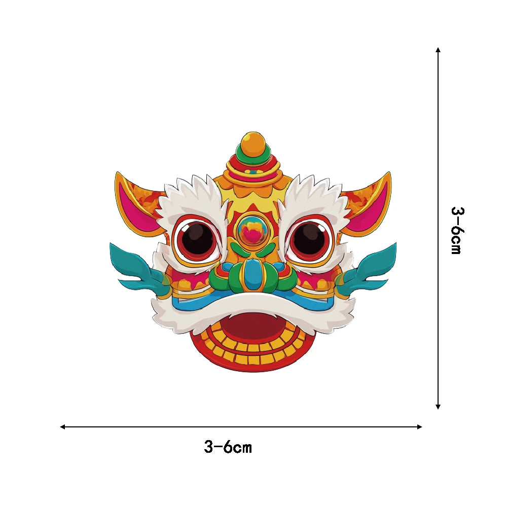 50PCS Lion Dance for New Year Decoration Stickers Notebook Chinese Style Motorcycle Fashion Luggage Art Laptop Graffiti Sticker