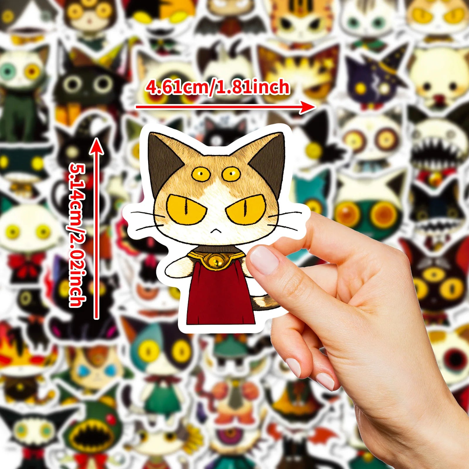 56/112 Pcs New Fun Cat Japanese Vintage Cartoon Stickers DIY for Tablet Skateboard Phone Desk Wall Fridge Fade Resistant Decals