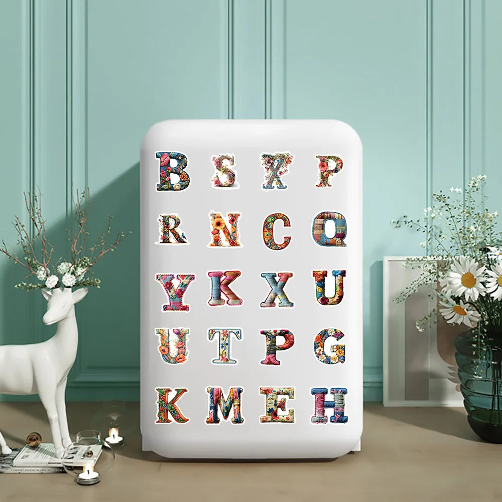 52/104 Pcs Fun Vintage Alphabet Doodle Stickers for Reward DIY Stationery Box Notebook Pen Holder Drawer Storage Box Fridge