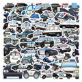 10/30/60PCS Kawaii Police Car PVC Sticky Stickers Aesthetic DIY Colored Phone Laptop Luggage Skateboard Graffiti Decals