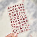 Chinese knot Adhesive Nails 3D Decorations Stickers 5D Embossed Nail Stickers 2026 New Year Nail Art Sticker Manicure Decals DIY