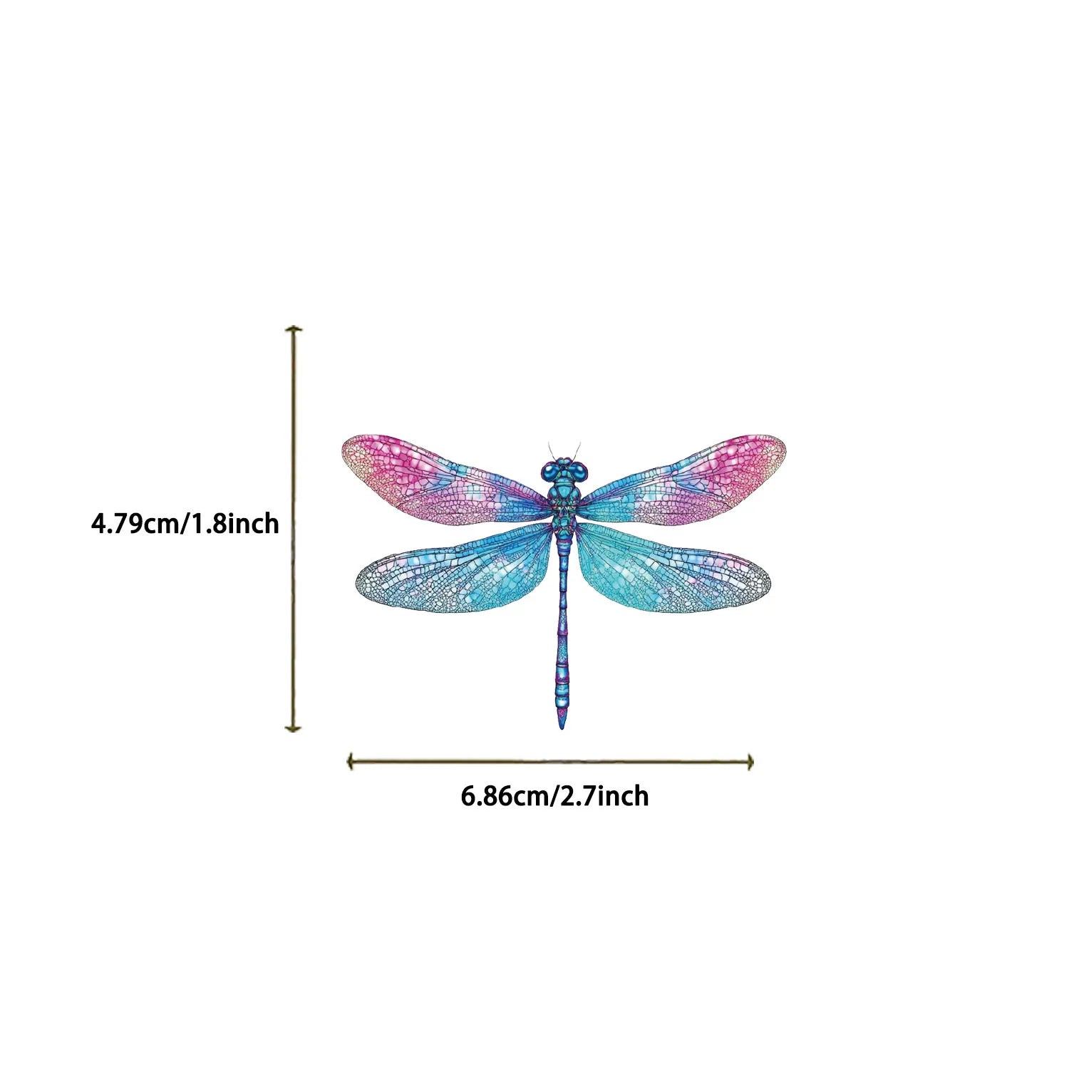100PCS Colorful Cartoon Insect Dragonfly Stickers DIY Decoration Water Bottles Phone Children Notebook Transparent PET Sticker