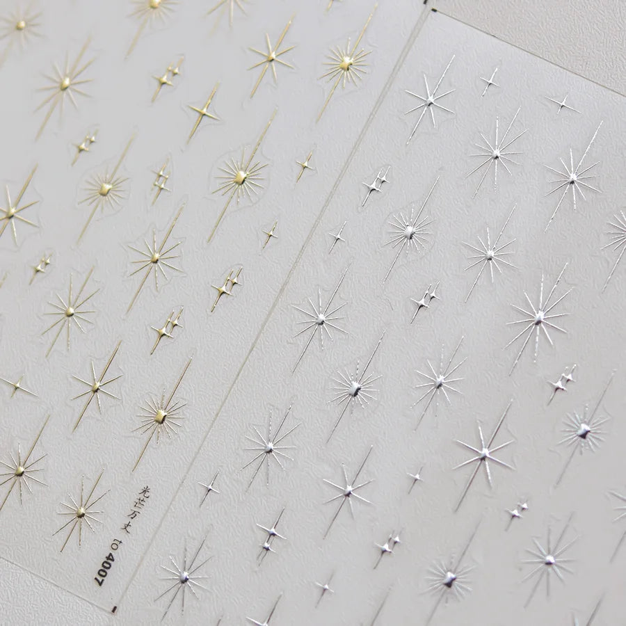 Gold-embossed Nail Stickers 5D Laser Powder Dazzling Gold and Silver Stickers On Nails DIY Wedding Nail Decoration Parts Decals