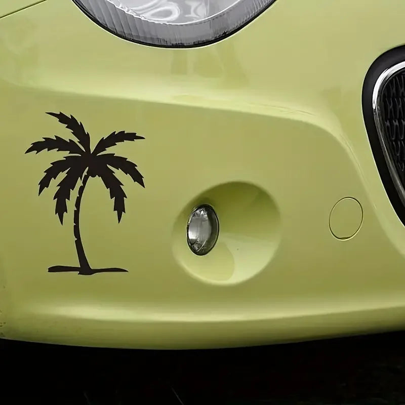 1pc Palm Tree Car Sticker, Decorative Car Stickers, Vinyl Adhesive Window Stickers, Car Windshield Appliques, Waterproof Car Dec