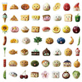 55-Piece Set Cute Abstract Food Stickers for Notebook Desk Laptop Luggage Graffiti Waterproof Decals