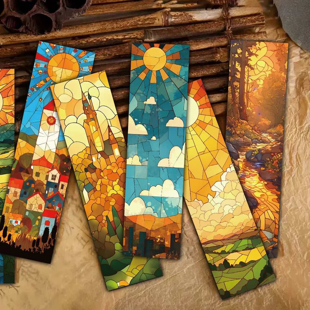 30PCS Velaris Terrasen Lunathion Trio Stained Glass Bookmarks Cartoon Annotations Gift Aesthetic Reading Books Gifts Bookmark