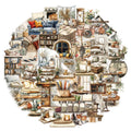 50PCS Home Art Series Transparent Stickers DIY Scrapbook Phone Case Laptop Tablet Decorative Toy Stickers