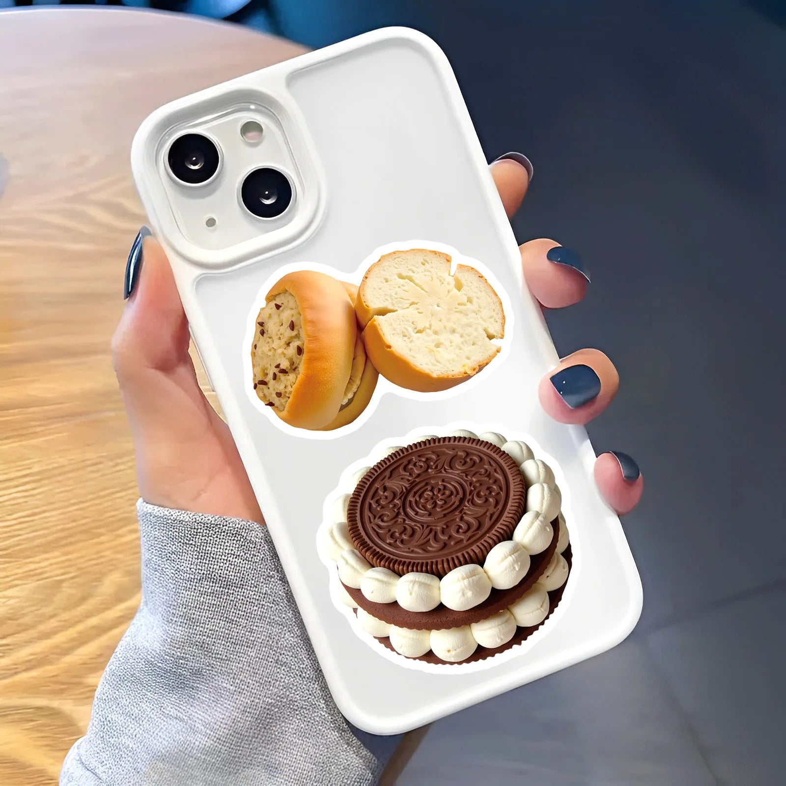 50-Pack Ins Style Food Dessert Waterproof DIY Graffiti Stickers for Desktop Water Cup Notebook Phone Tablet Luggage Decoration