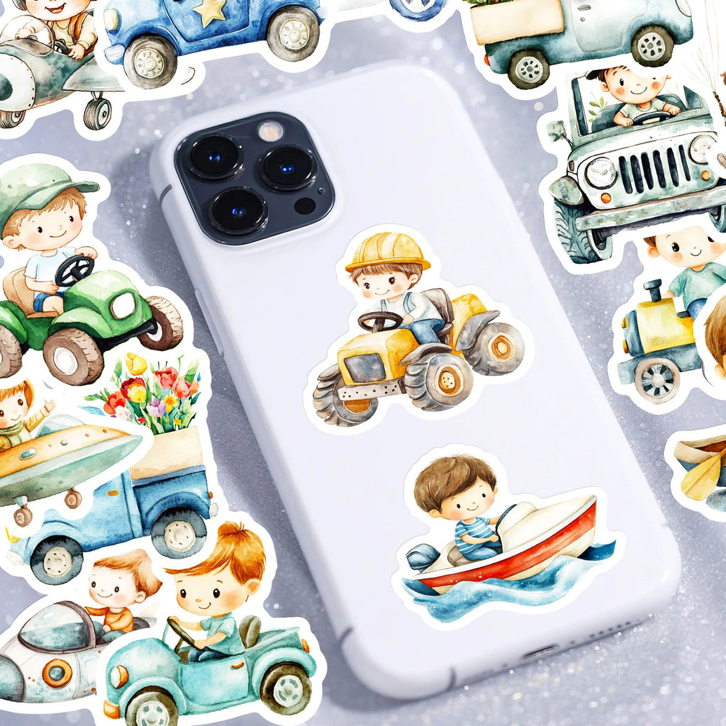 56pcs Fairy Tale Style Children's Daily Doodle Stickers DIY Decorations for Guitar Mobile Phone Case Notebook Student Stationery