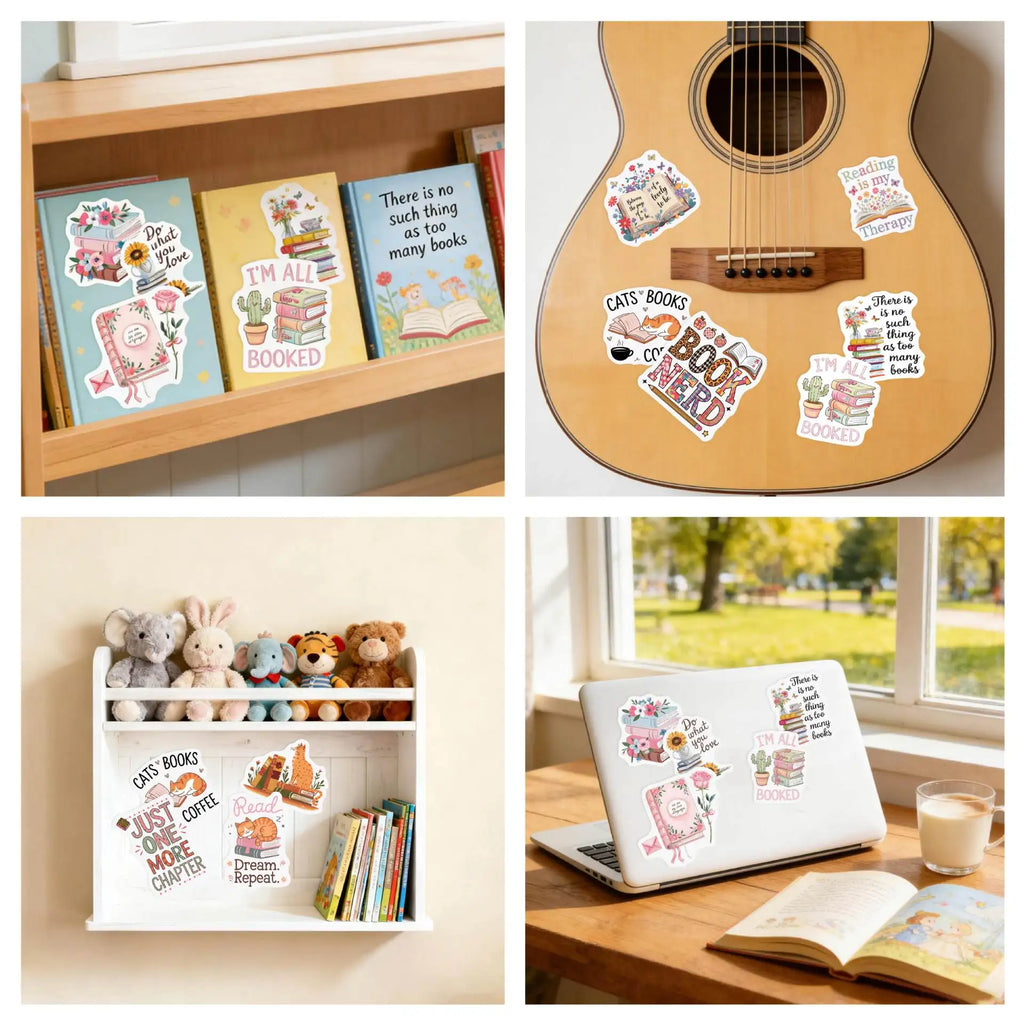 50/100PCS Cartoon Book Graffiti Sticker Cup Phone Waterproof Decorative Sticker Creative Book Decals