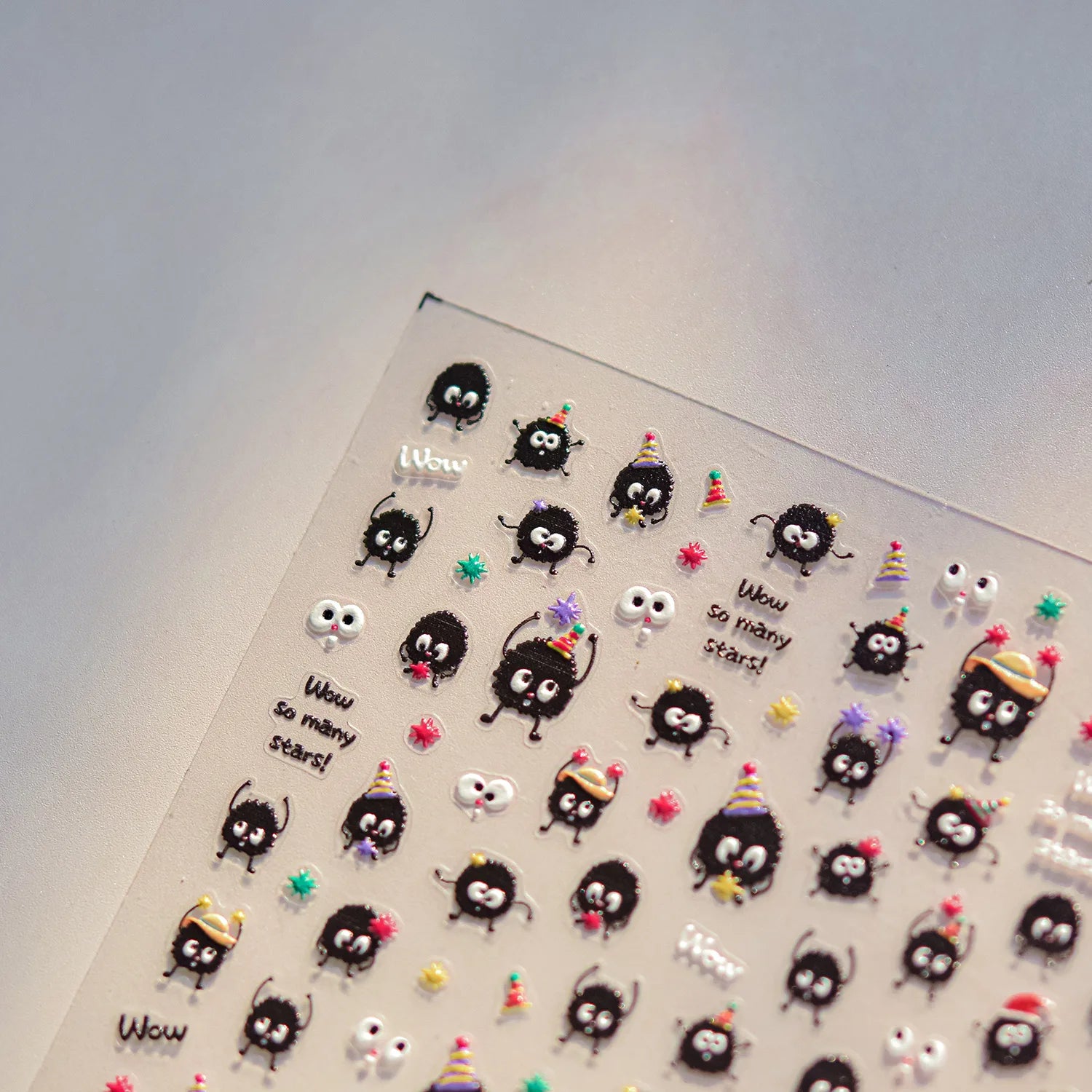 5D Embossed Nail Stickers Japanese-style cColorful Coal Ball Self Adhesive Nail Art Stickers DIY Kawaii Cartoon Manicure Decals