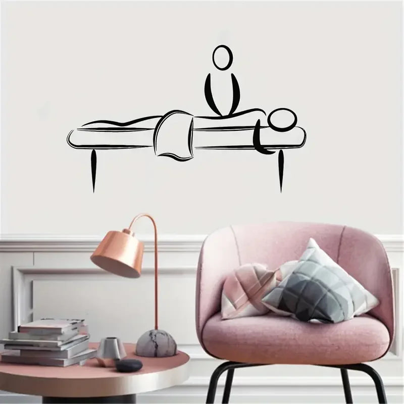 1pc Creative Vinyl Wall Sticker, Massage Room Print, Removable Self-Adhesive Wall Sticker For Bedroom, Entryway, Living Room, Po