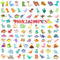 100/200PCS Q Edition Dinosaur Graffiti Stickers Water Cup Creative DIY Skateboard Phone Decoration Stationery Notebook Sticker