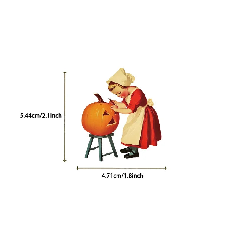 10/30/52PCS Cartoon Halloween Ghost PVC Sticky Sticker Aesthetic DIY Children's Decoration Scrapbooking School Supplies