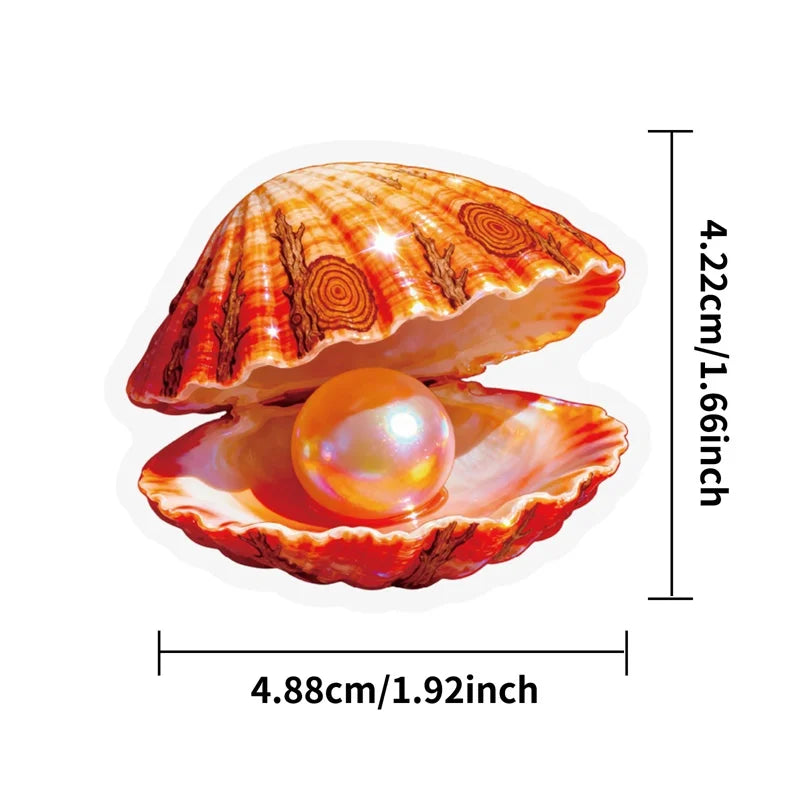 56PCS Cute Shell Transparent PET Phone Sticker Aesthetic Tear Open Decoration DIY Colored Laptop Luggage Graffiti Decals