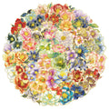 50PCS Elegant Floral Decorative Stickers, Computer Scrapbook, Phone Case, Toy Decoration, Hot Stamping Stickers