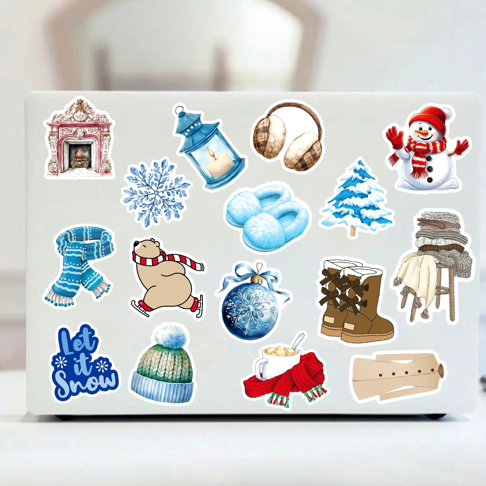 50/100 Pcs Nordic Style Winter Atmosphere Doodle Stickers for Cup Notebook Skate Stationery Box File Holder Helmet Removable