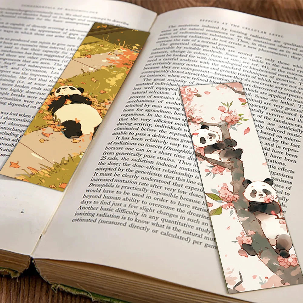 30PCS Cute Panda Bookmark Reading Books Suitcase Annotated DIY Phone Stationary Pages Supplies Cards Cartoon Marking Bookmarks ﻿