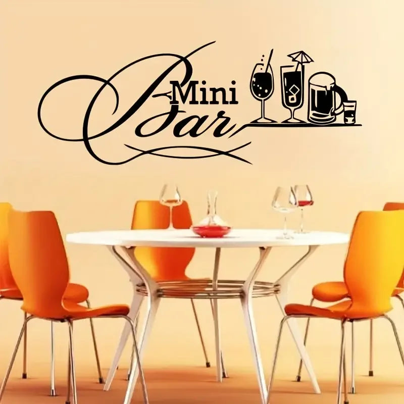 1pc Wall Sticker, Cocktail Beer Pattern Self-Adhesive Wall Stickers, Bar Beer Restaurant Shop Home Decoration Wall Stickers, Rem