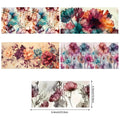 5 Sheets Plant UV DTF Cup Stickers, DTF Transfer Stickers, Waterproof Flower Wipe-Off Transfer Paper for 16oz Glass, Mug