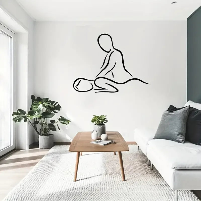 1pc Contemporary Vinyl Wall Decal, Massage Spa Salon Zen Relaxation Themed, Decorative Sticker For Room Decor, Home Decor, Relax