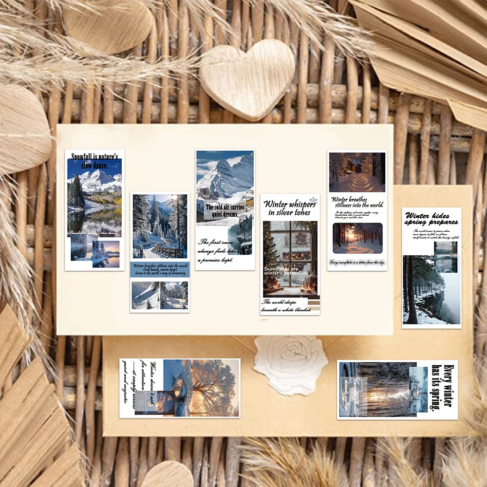 50PCS Creative Winter Scenery Label Decorative Stickers DIY Scrapbook Phone Case Laptop Tablet Toy Decorative Stickers