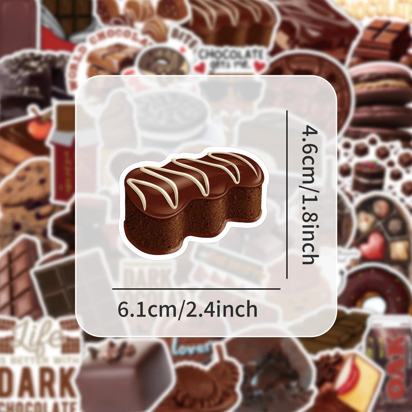 50/100PCS Cartoon Chocolate Handmade Account Stickers Luggage  Refrigerator Sticker Decoration Rewards Stationary Stickers
