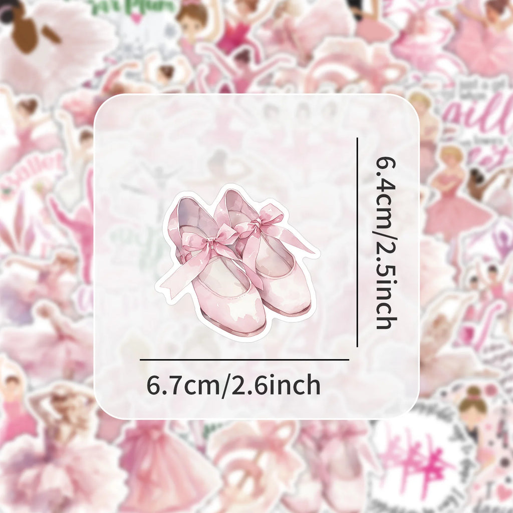 50/100PCS Cartoon Ballet Stickers New Dance Decoration Classroom Bedroom Window Creative Stickers Waterproof Stickers