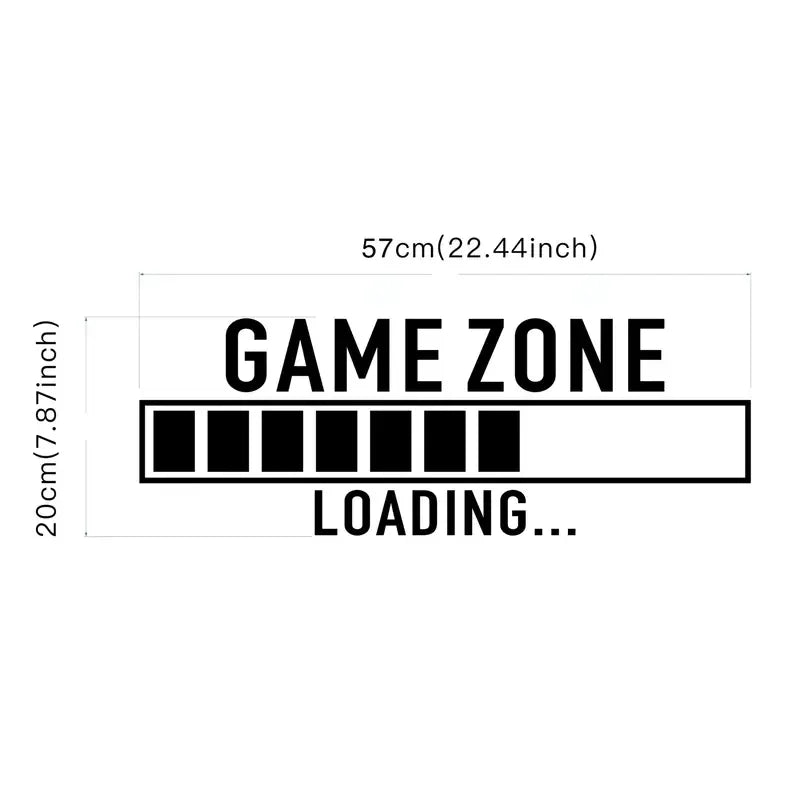 Game Zone Vinyl Wall Decals - Contemporary Cartoon Gaming Room Stickers, Matte Finish, Easy Apply for Living & Bedroom Play Area