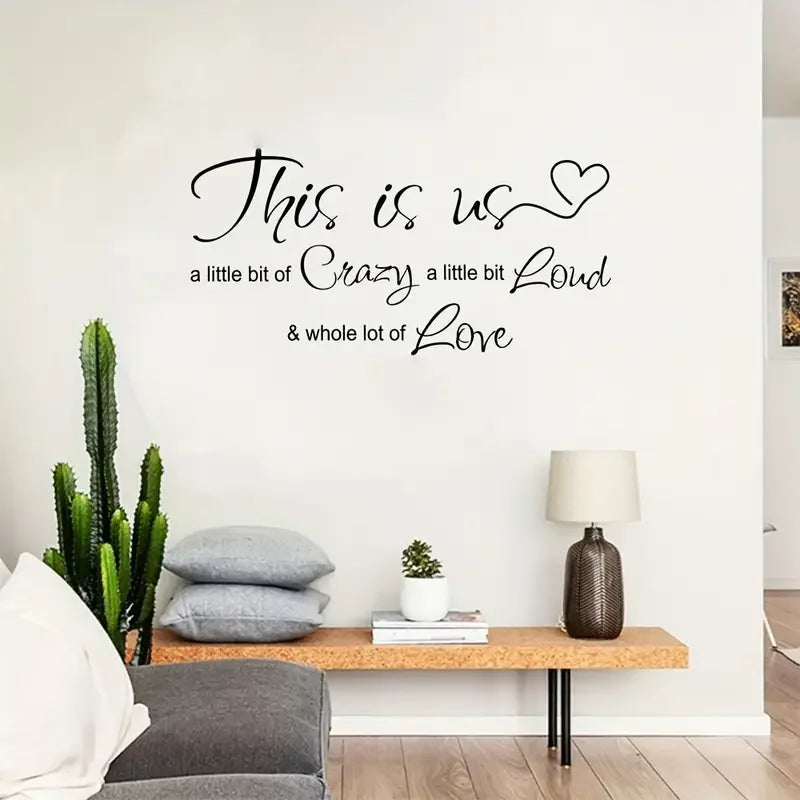 1pc of Self-Adhesive Black English Wall Sticker
