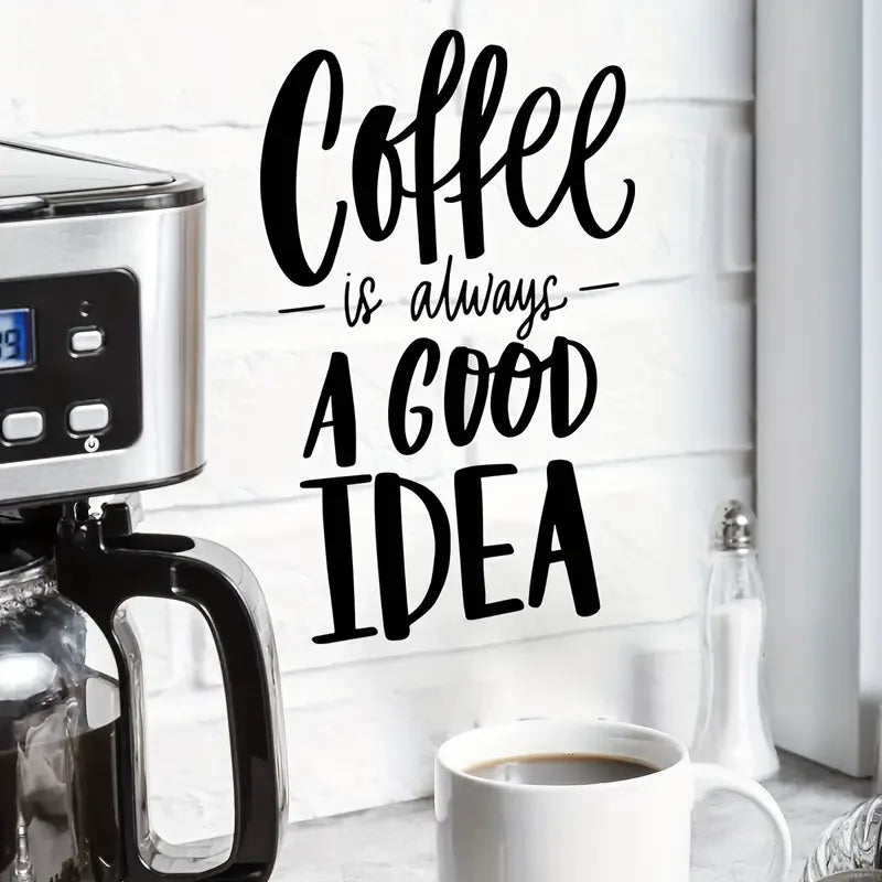 A Self-Adhesive Wall Sticker Featuring The Word 'Coffee' in English, Measuring 7.87X11.81inch, Designed for Decorating Backgroun