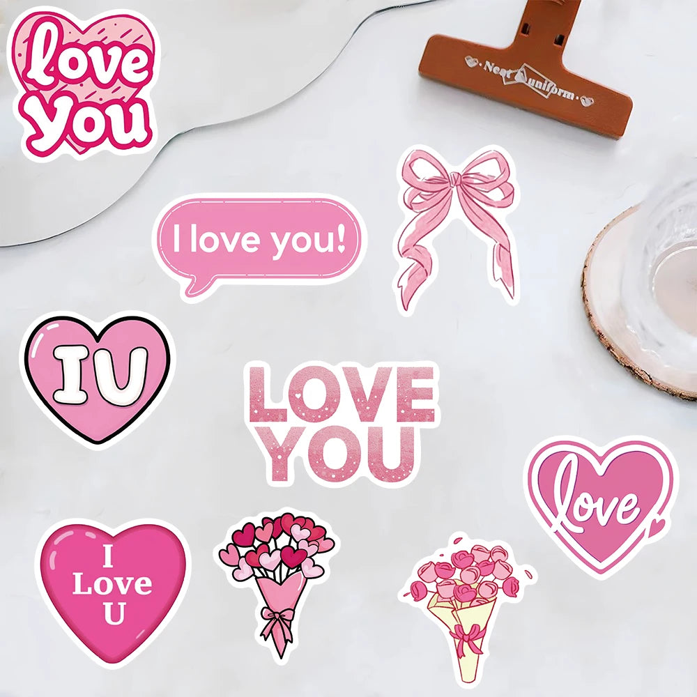 50PCS Love Print Sticker Luggage Scrapbooking Art Picture Living Room Laptop Skateboard Graffiti DIY Phone Scrapbooking Sticker