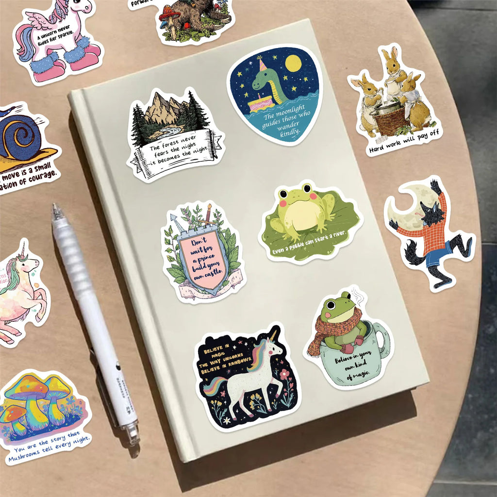 50/100Pcs Fairy Tale Inspirational Graffiti Stickers Stationery Guitar Notebook Luggage Phone DIY Decorative Waterproof Sticker