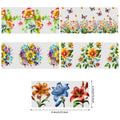 5 sheets of plant UV transfer waterproof self-adhesive stickers for mugs water bottles, DTF transfer stickers for 16 oz glass