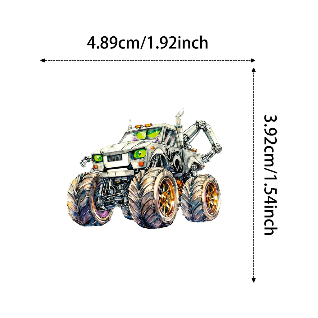 56PCS Wild Monster Car Stickers Student Notebook Skateboard Helmet Waterproof DIY Unique Decorative Art Decal Sticker