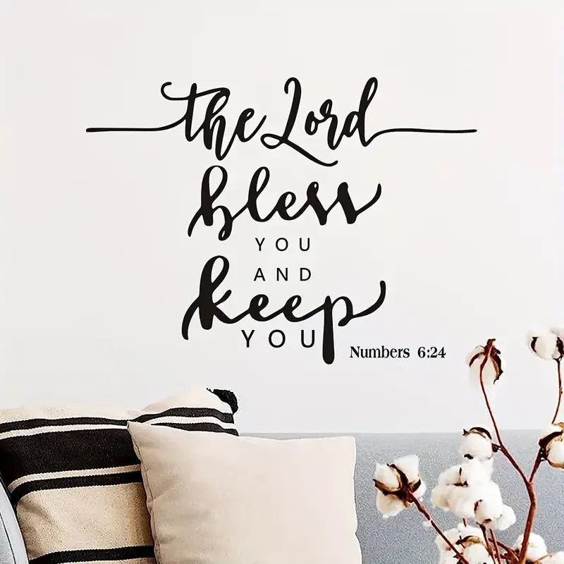 Inspirational Bible Verse Wall Decals - Religious Quote Stickers for Nursery Room - Glam Style Matte PVC Self-Adhesive Murals -