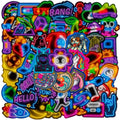 10/30/50PCS Cute Neon Dog PVC Sticky Sticker Aesthetic DIY Korean Stationery Decoration Scrapbooking School Supplies for Kids