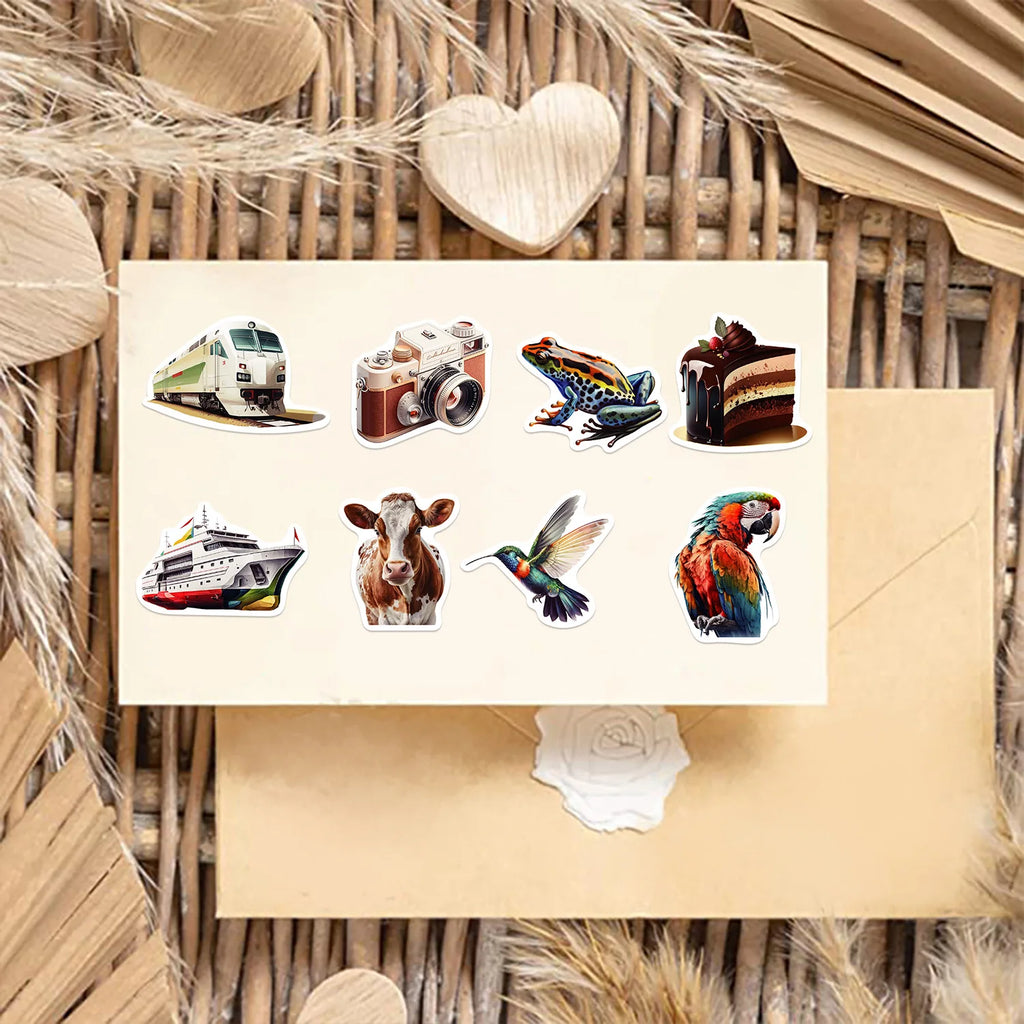 50/100PCS Simple Illustration Stickers Graffiti Stickers Guitar Notebook Luggage DIY Waterproof Stickers