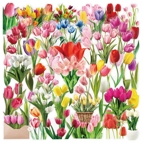 200PCS Transparent Plant Flower Leaf Stickers PET Decorative Water Cups Handbooks Phone Stationery Boxes Waterproof Stickers