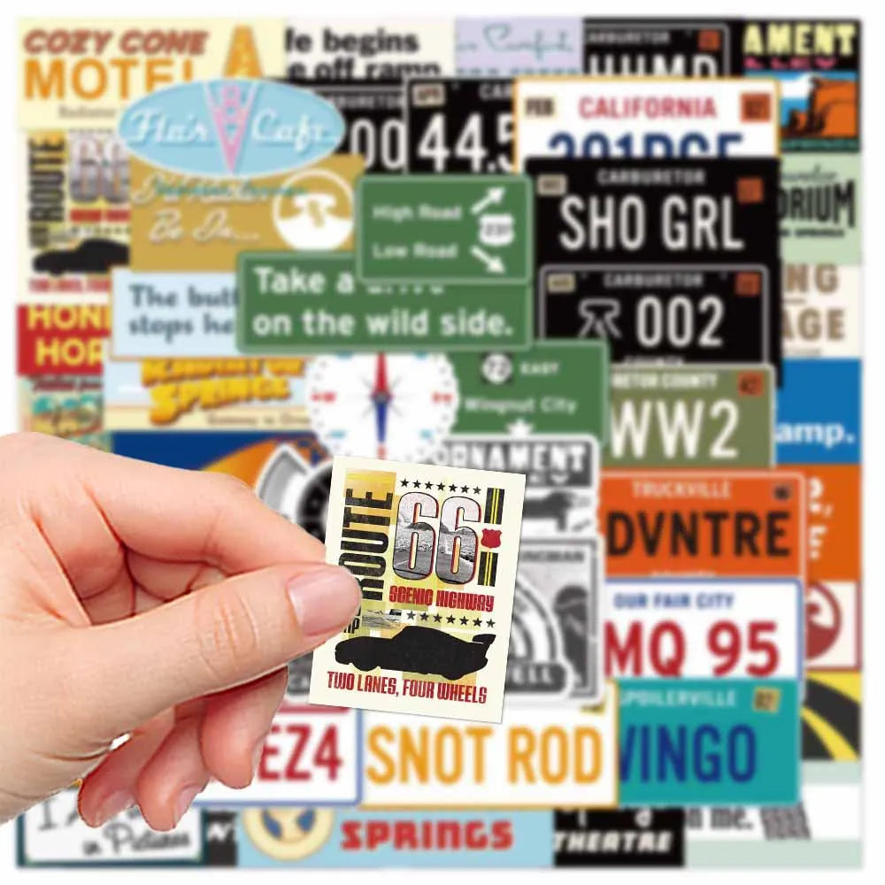50/100PCS Racing Classic Quote Sticker Waterproof Decorative Luggage Sticker for Stationery Notebook Helmet Car