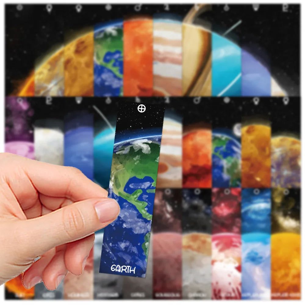 30 Cartoon Universe Planet Bookmarks Exquisite Creative Reading Cards, Message Cards, Notes, Annotations Cards