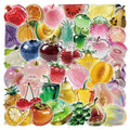 50/100PCS Transparent Fruit & Vegetable Food Stickers PET Waterproof Decor DIY Stationery Notebook