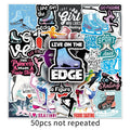 50Pcs Cartoon Ice Skating Sports Doodle Stickers Stationery Laptop Car Computer Water Cup Sled Skateboard DIY Sticker