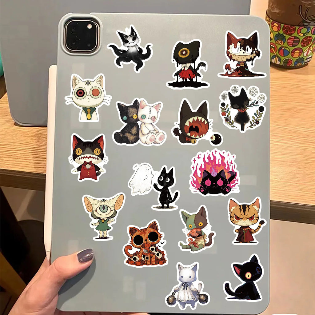 50/100PCS Gothic Weird Cat Graffiti Stickers Decorative Guitar Notebook Luggage DIY Waterproof Stationery Stickers